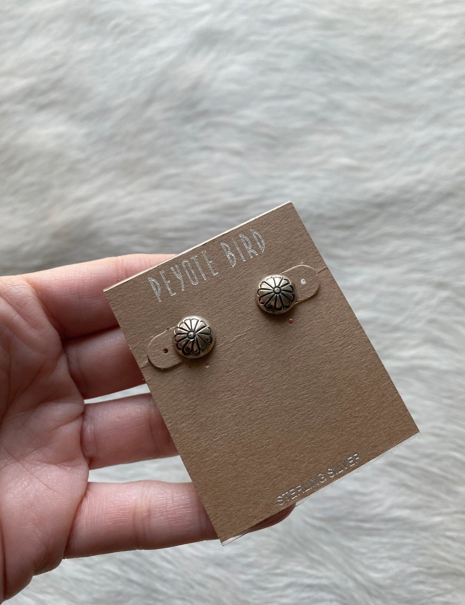 Mini Concho Earrings Sterling - LovLeathers