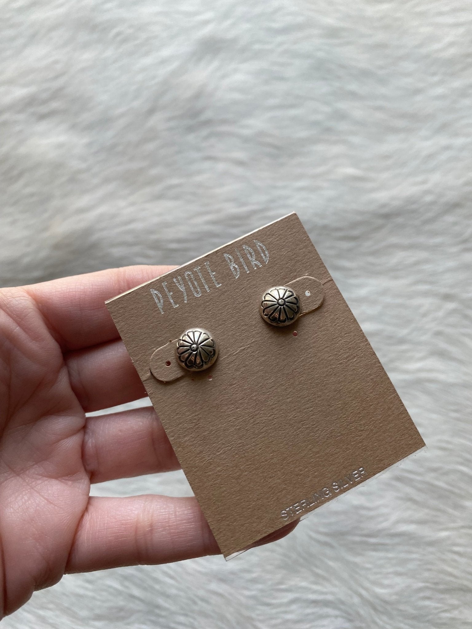 Mini Concho Earrings Sterling - LovLeathers