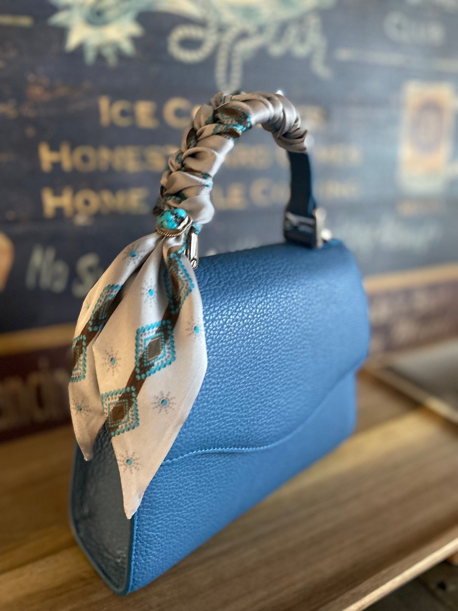 Sky Blue Styled Lil Lady Bag - LovLeathers