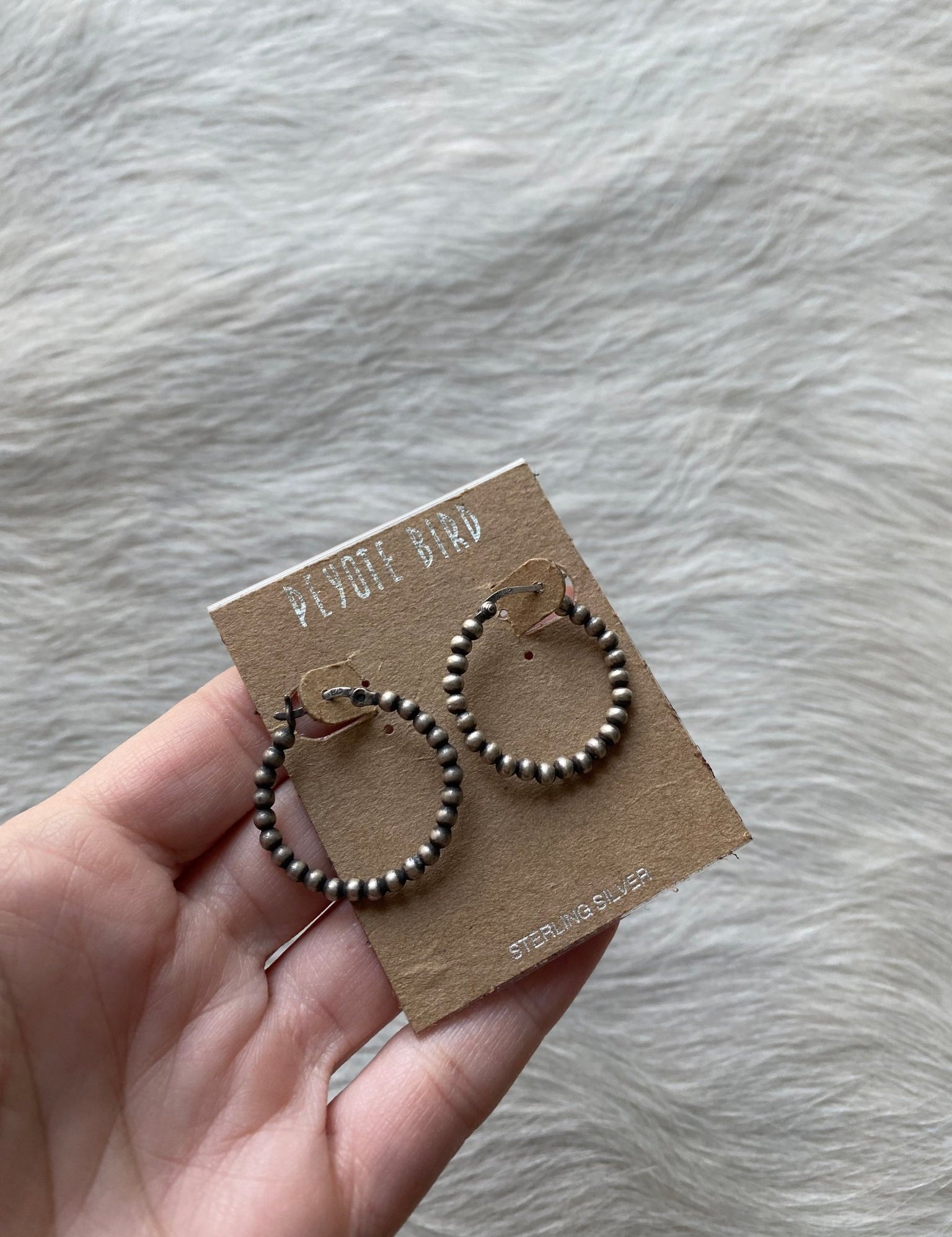 Hoop Sterling Silver Brad Earrings - LovLeathers