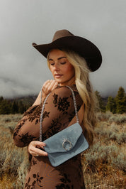 Naja Blue Suede Bum Bag - LovLeathers