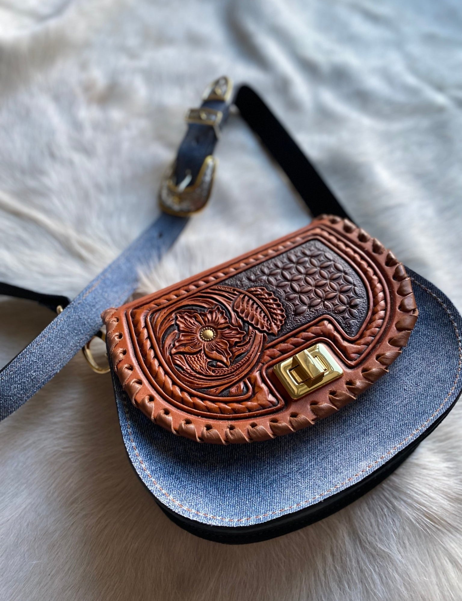 Denim Suede Pioneer Cowgirl Keepsake - LovLeathers