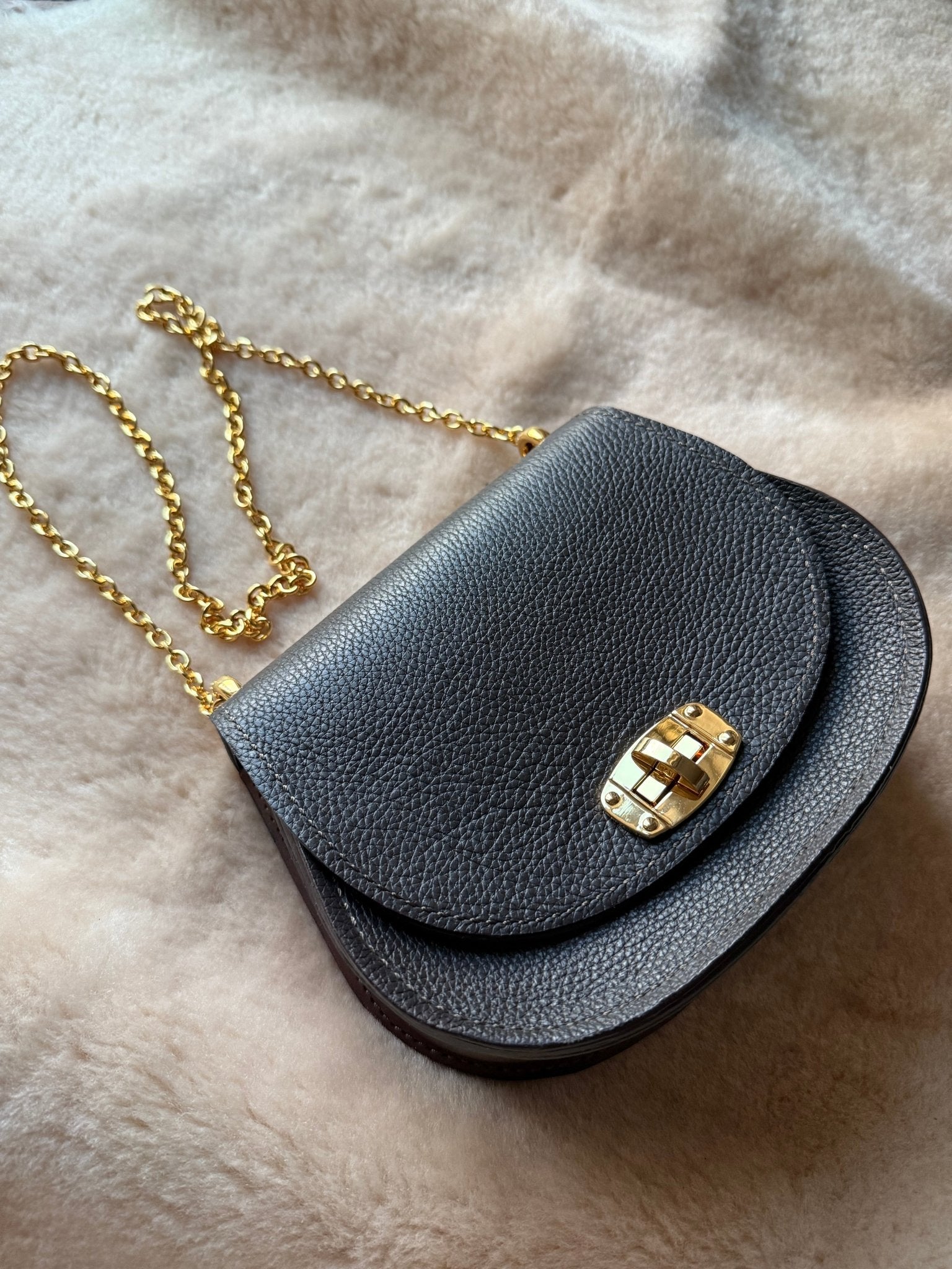 Dark Chocolate Pioneer Italian Pebble Grain Leather Handbag - LovLeathers