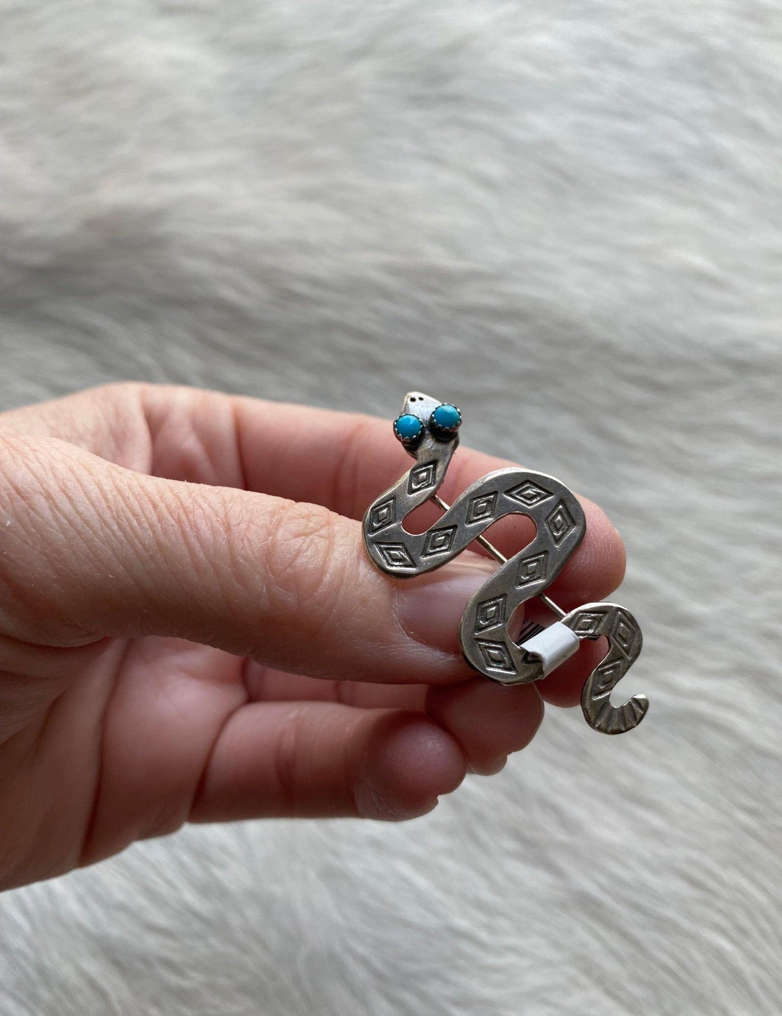 Snake Sterling Turquoise Brooch Pin - LovLeathers