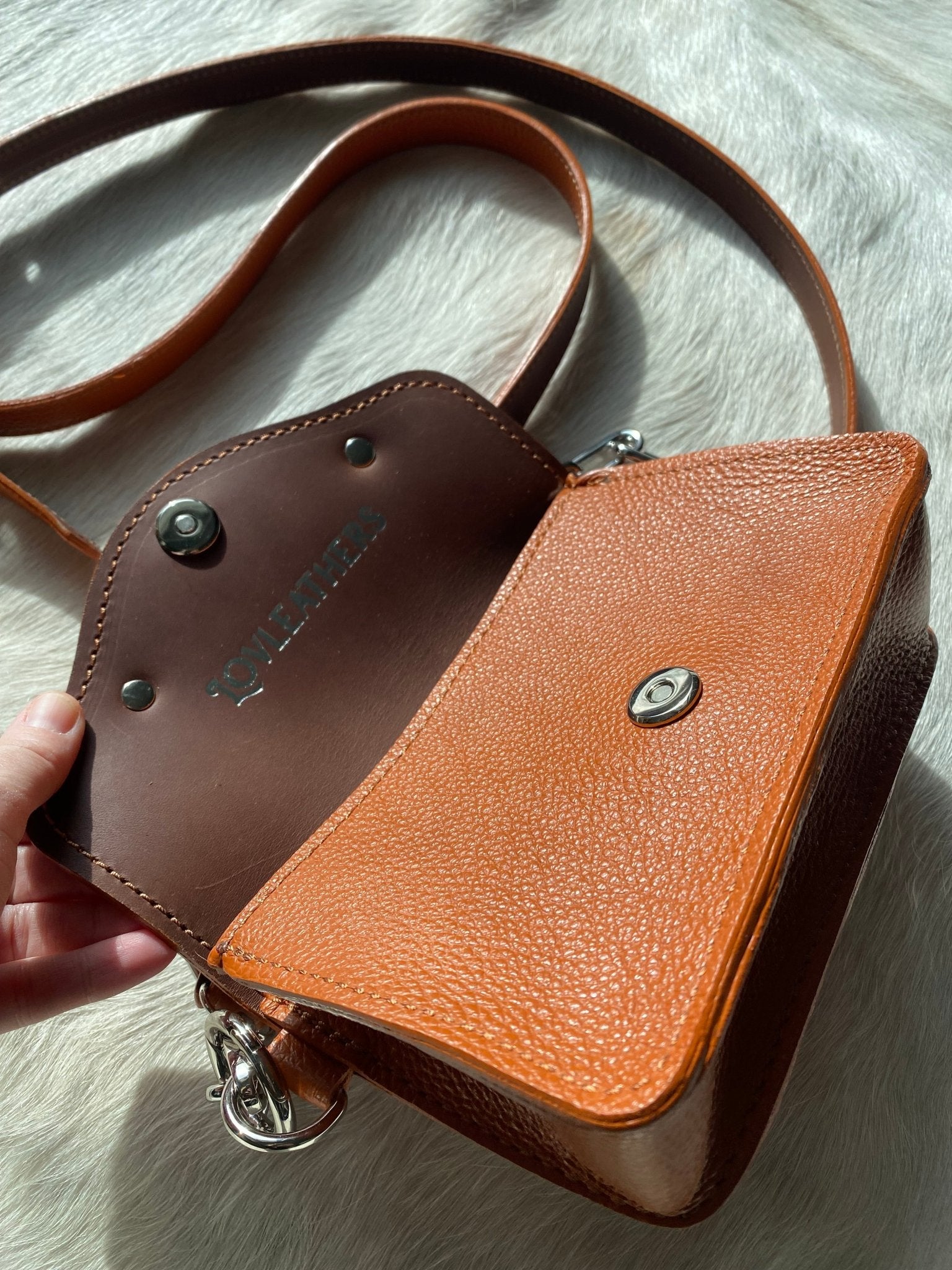 Burnt Orange Bit Bum Bag - Made to Order - LovLeathers