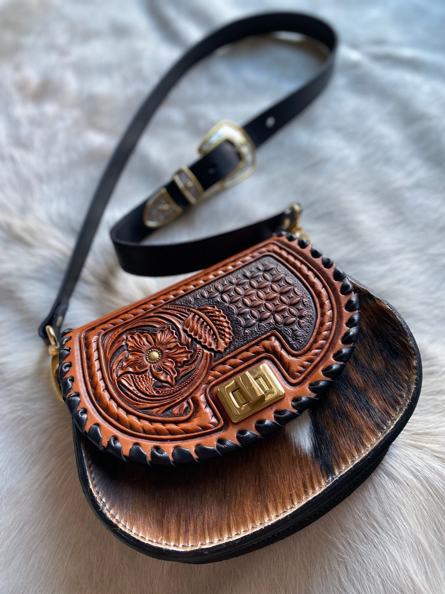 Tricolor Tooled Cowgirl Keepsake - LovLeathers