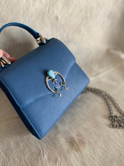 Naja Sky Blue Lady Bag - LovLeathers