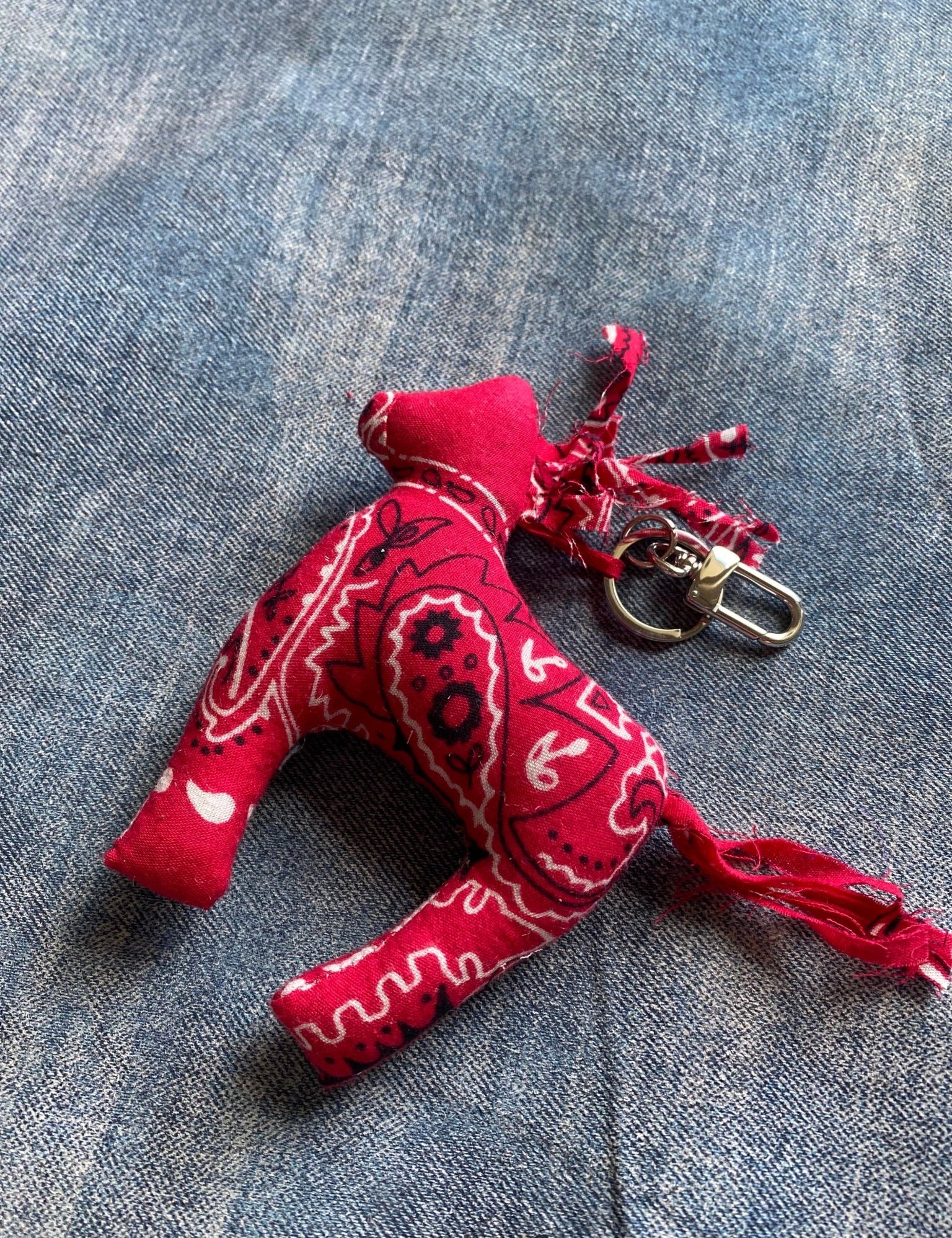 Horse Charm - Red Paisley - LovLeathers