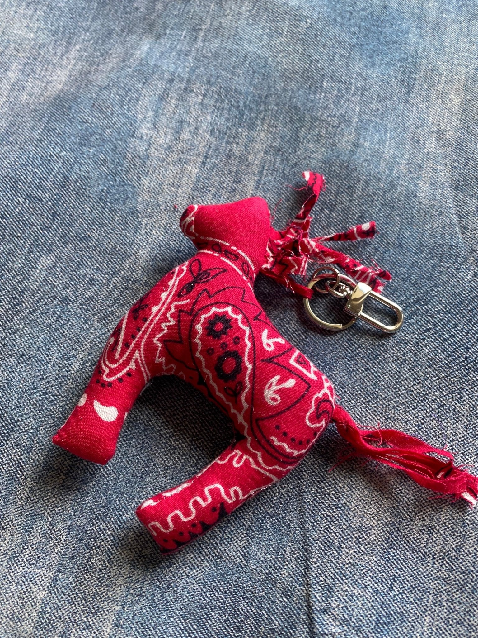Horse Charm - Red Paisley - LovLeathers