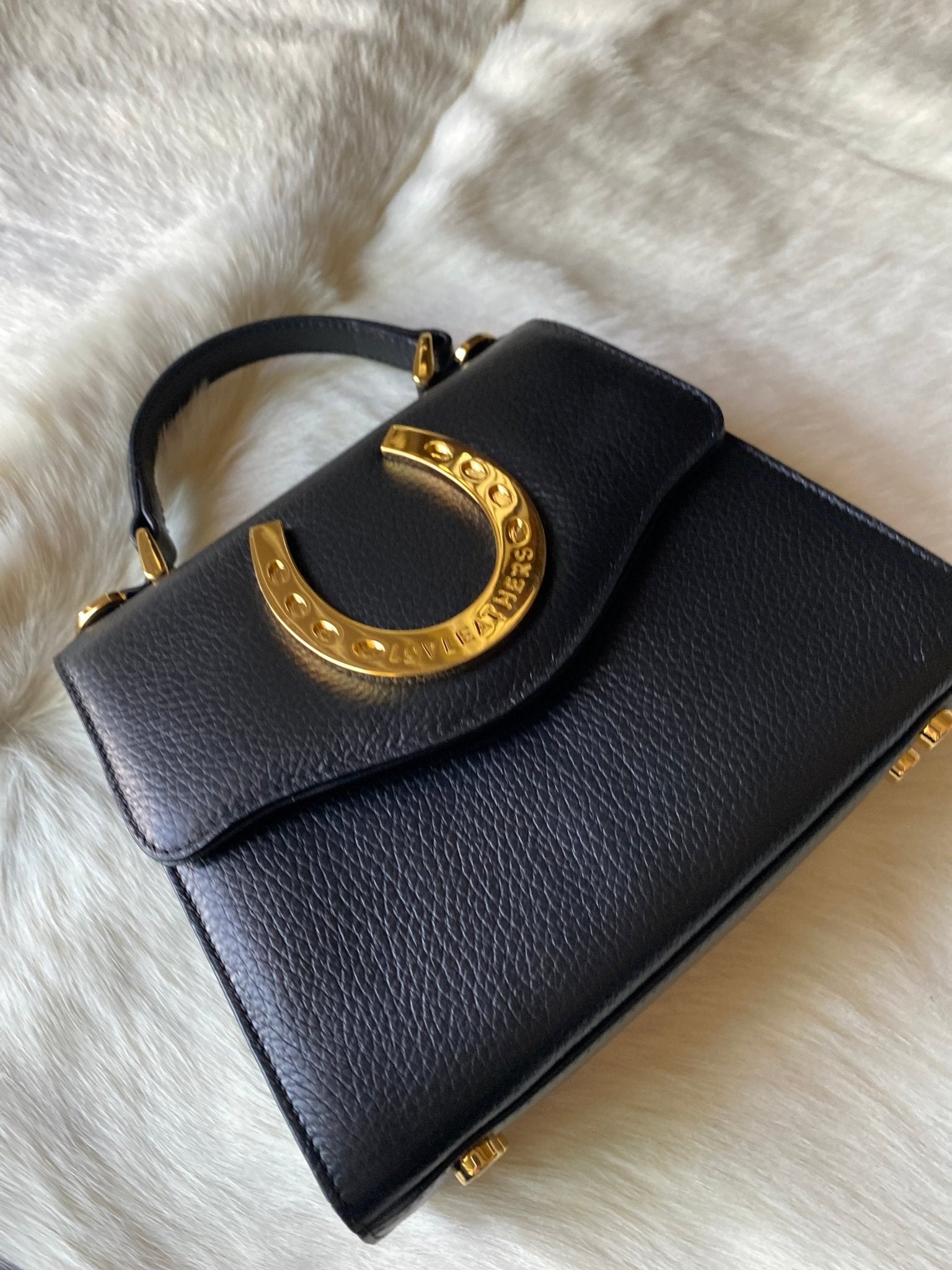 Black Lady Luck Horseshoe Bag - LovLeathers