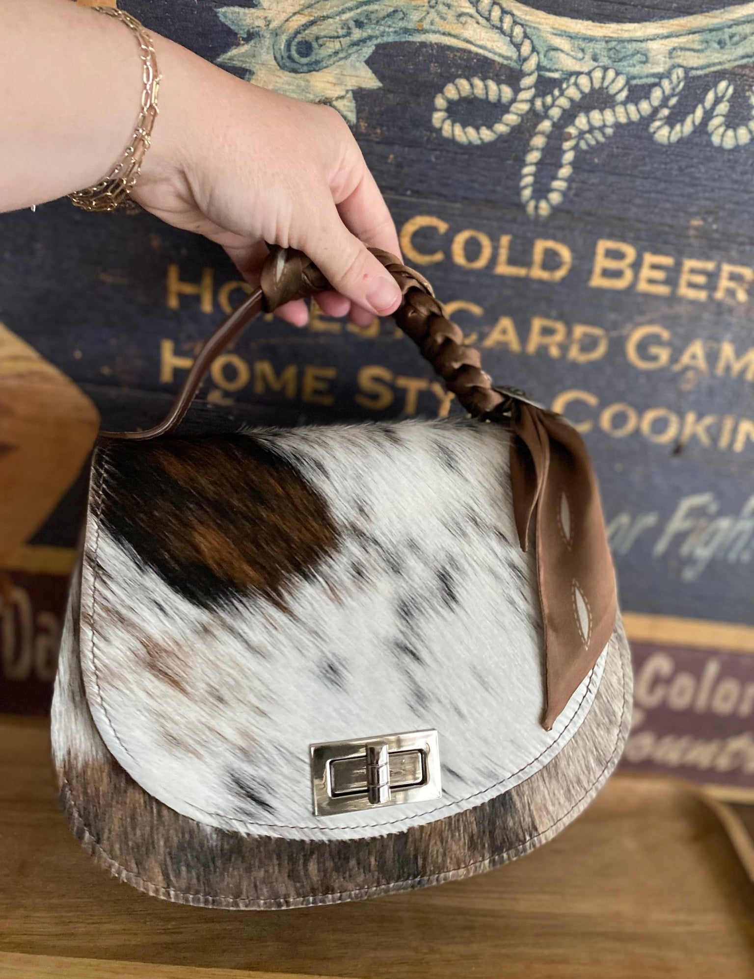 Styled Tricolor Cowhide Pioneer Handbag - LovLeathers