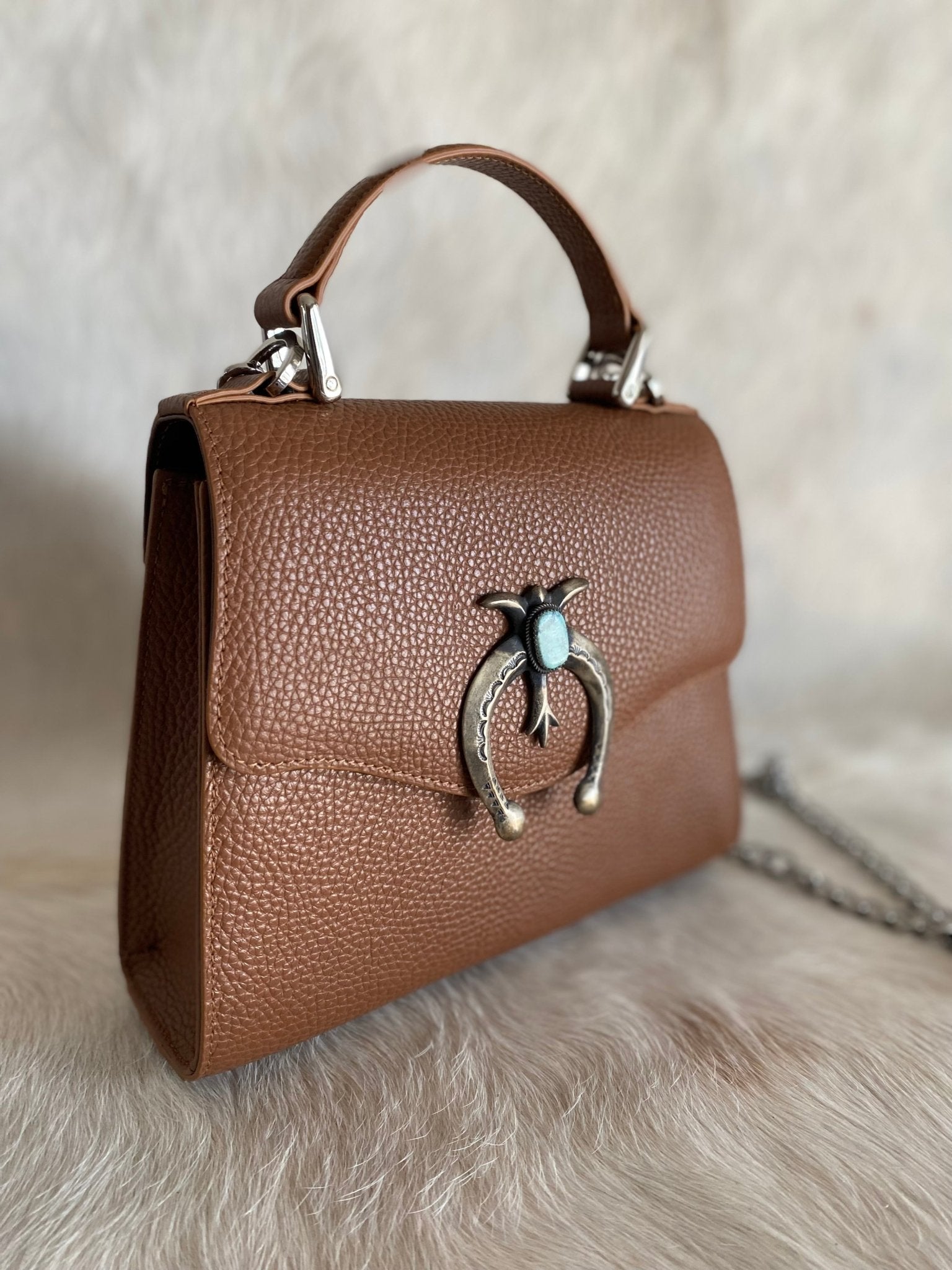 Naja Saddle Tan Lady Bag - LovLeathers