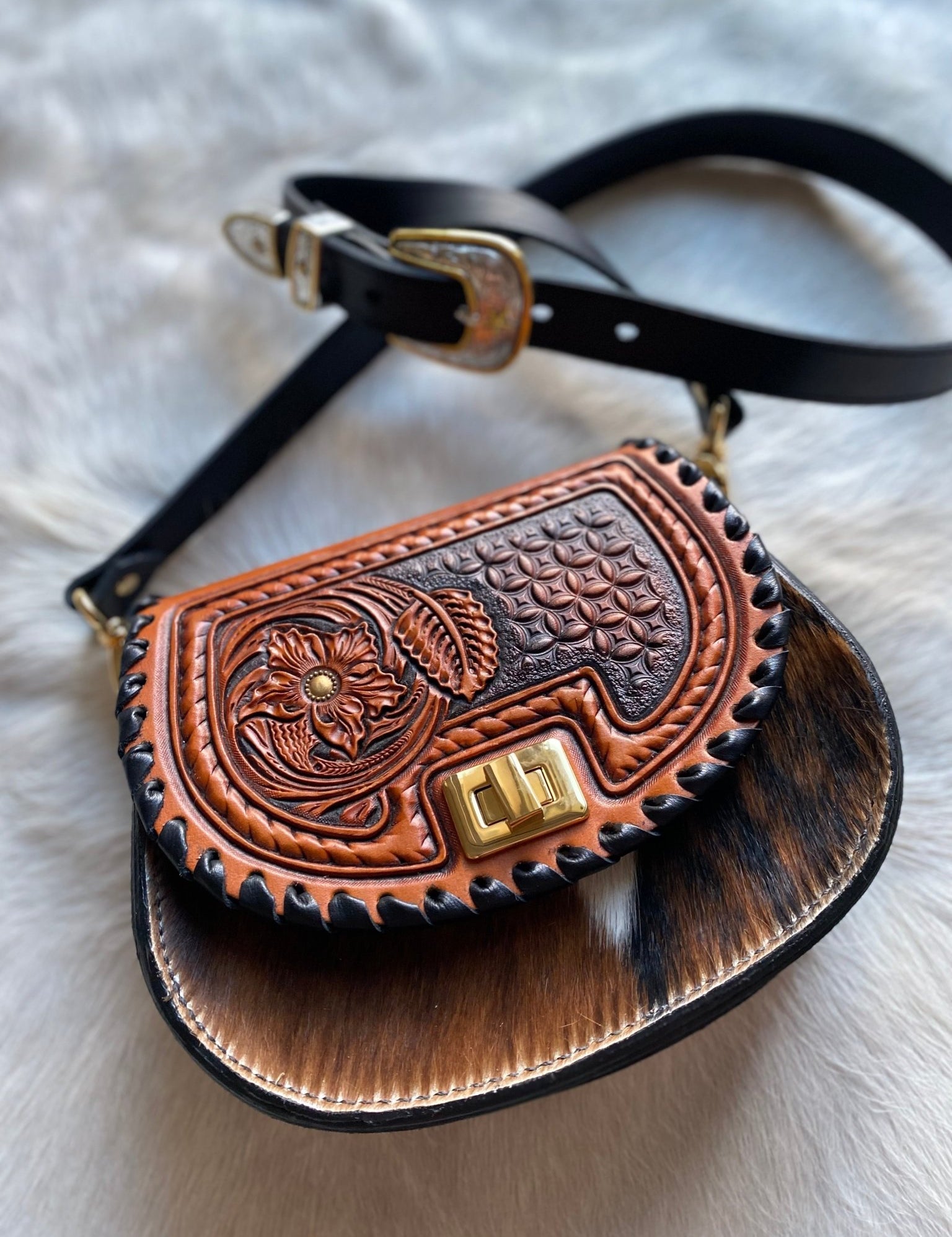Tricolor Tooled Cowgirl Keepsake - LovLeathers