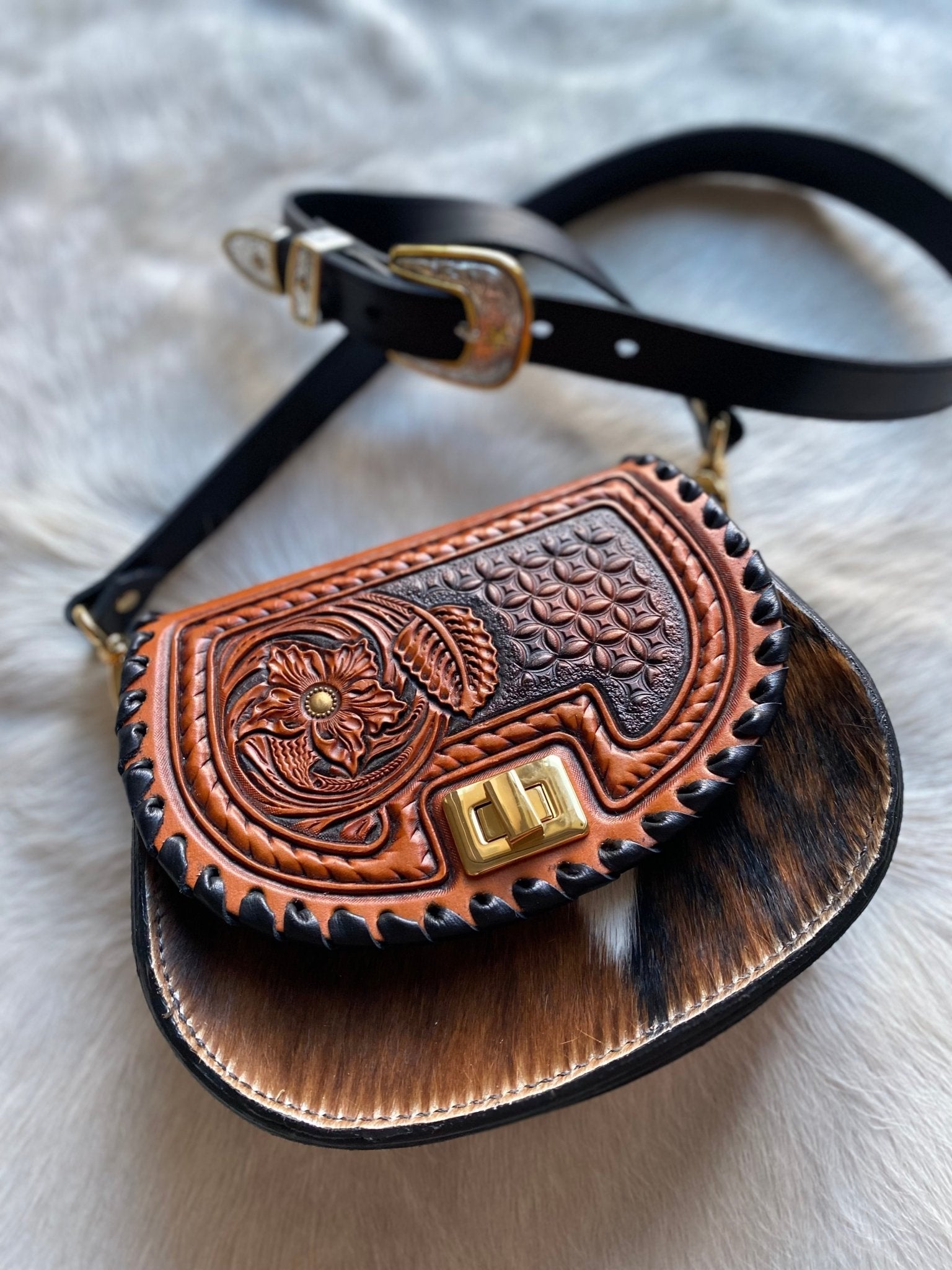 Tricolor Tooled Cowgirl Keepsake - LovLeathers