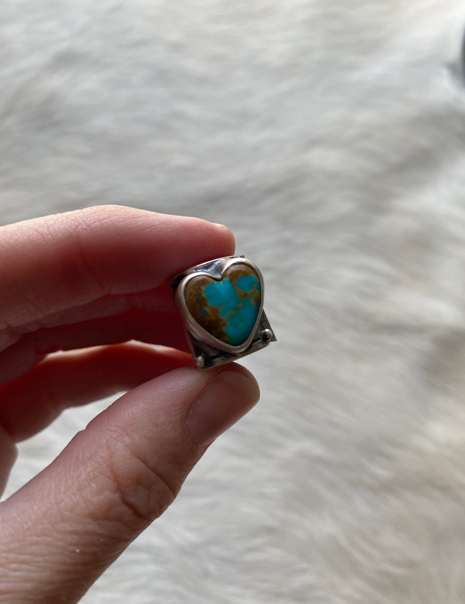 Heart Turquoise Scarf Slide - LovLeathers