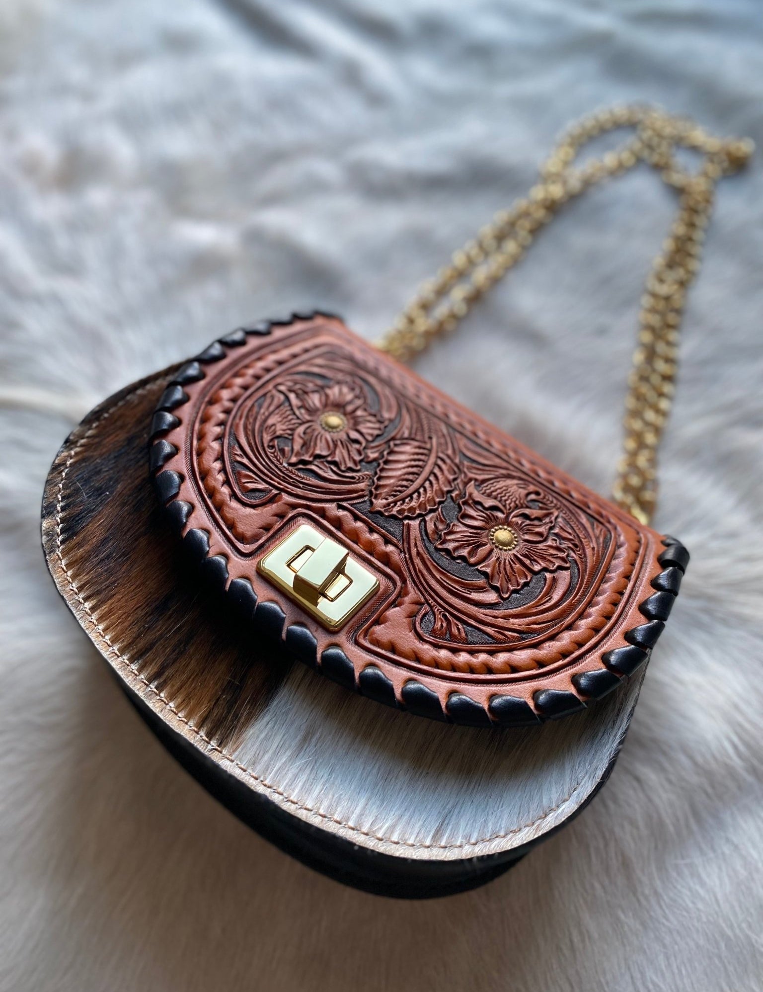 Tricolor Tooled Cowgirl Keepsake - LovLeathers