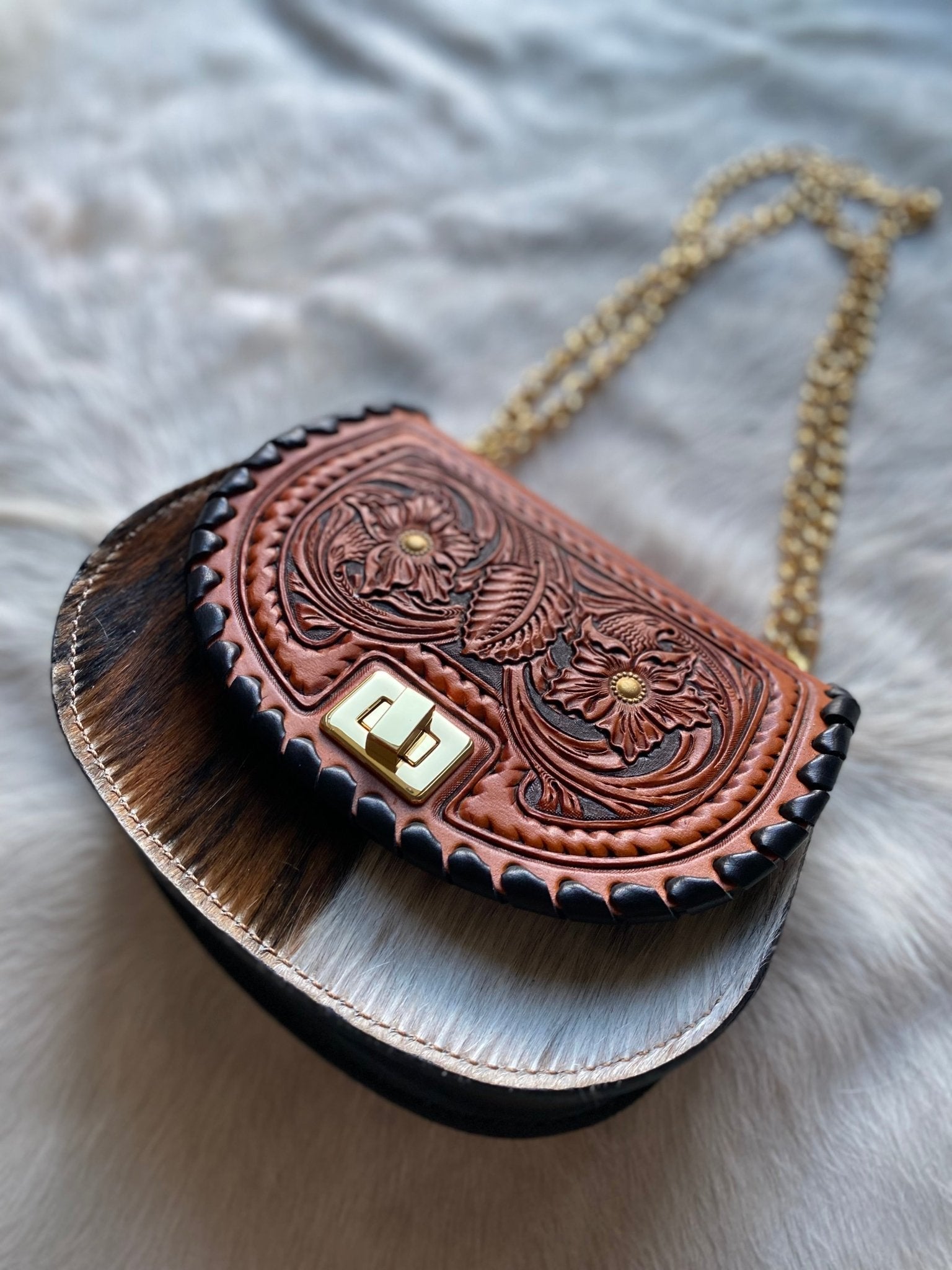 Tricolor Tooled Cowgirl Keepsake - LovLeathers