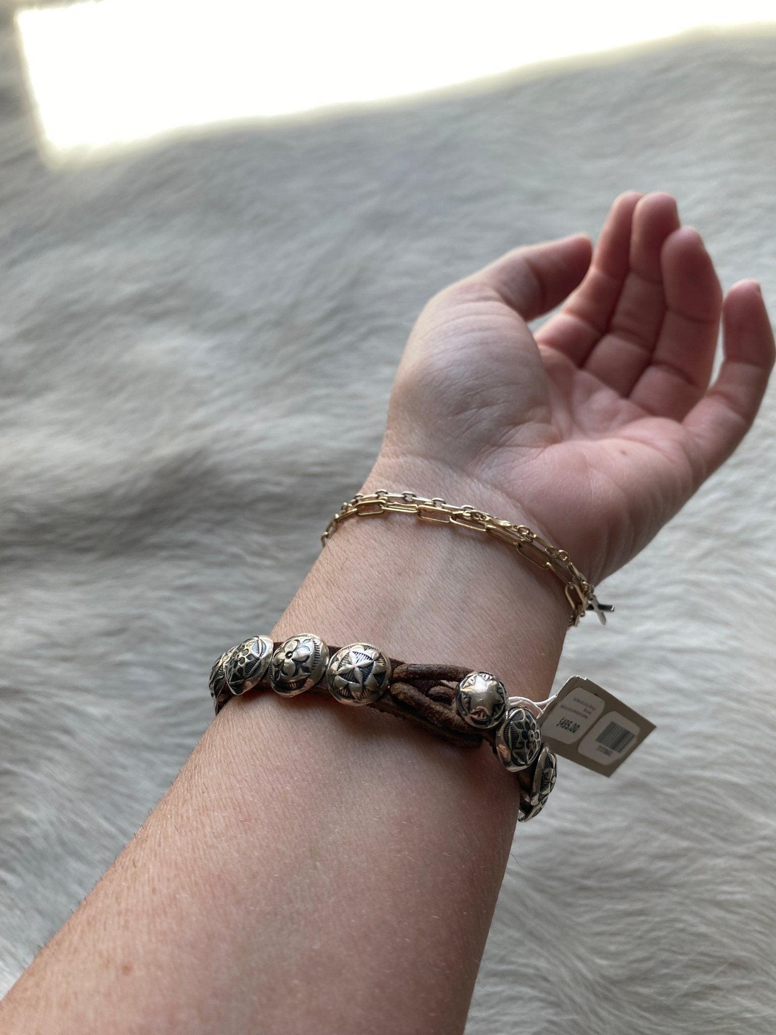 Mini Concho Leather Bracelet - LovLeathers
