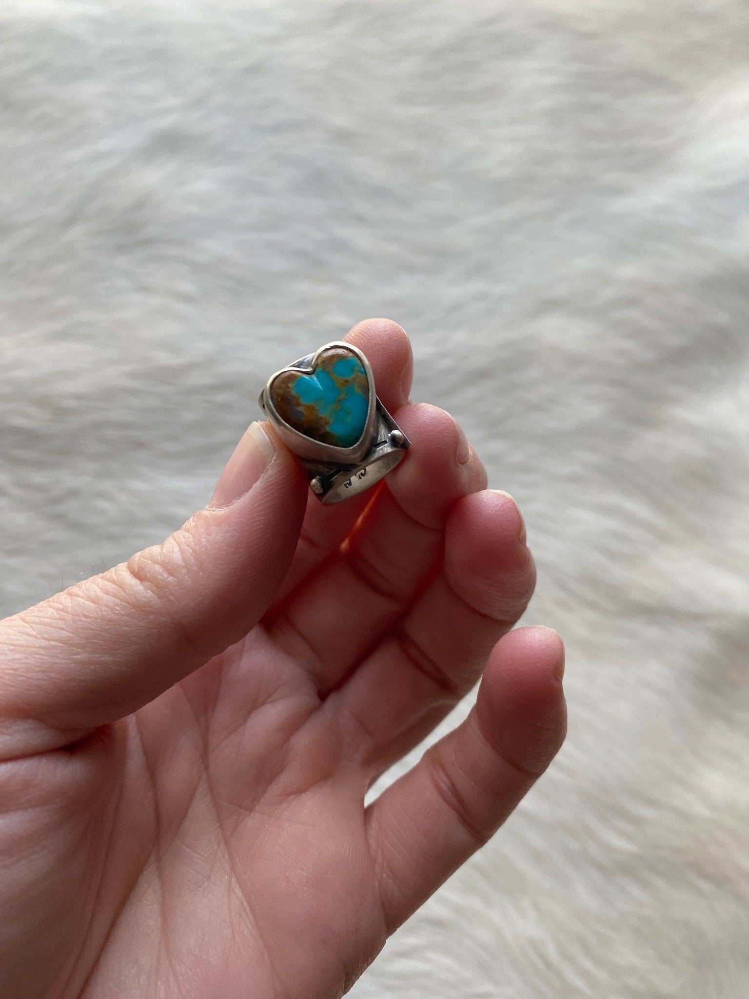 Heart Turquoise Scarf Slide - LovLeathers