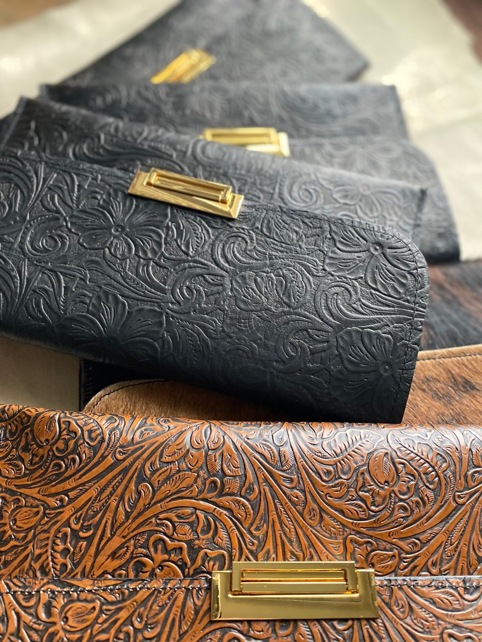 Western Embossed Tool Clutch - LovLeathers