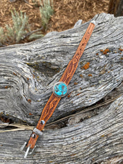 Tooled Leather and Turquoise Bracelets - LovLeathers
