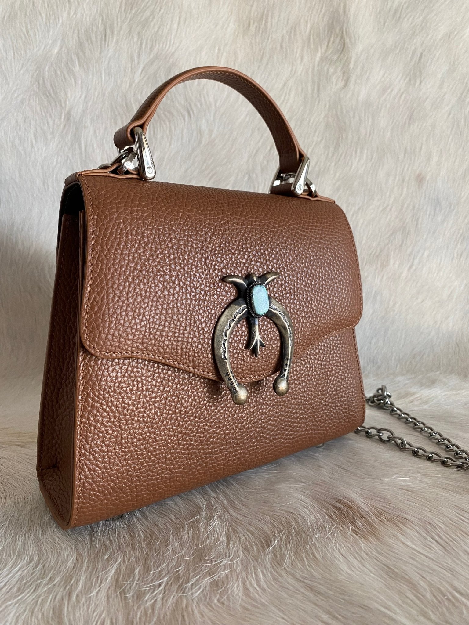Naja Saddle Tan Lady Bag - LovLeathers