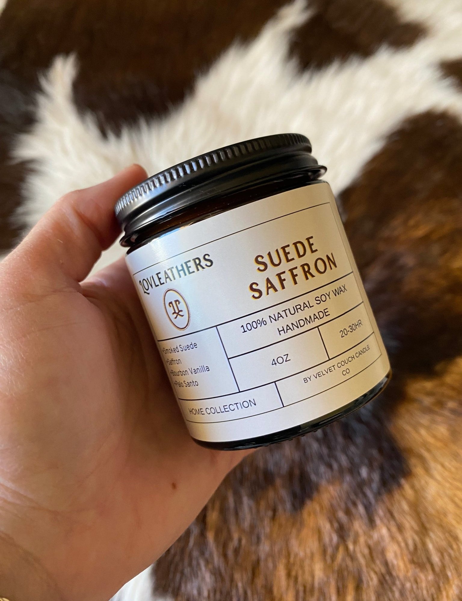 Suede Saffron Candle - LovLeathers