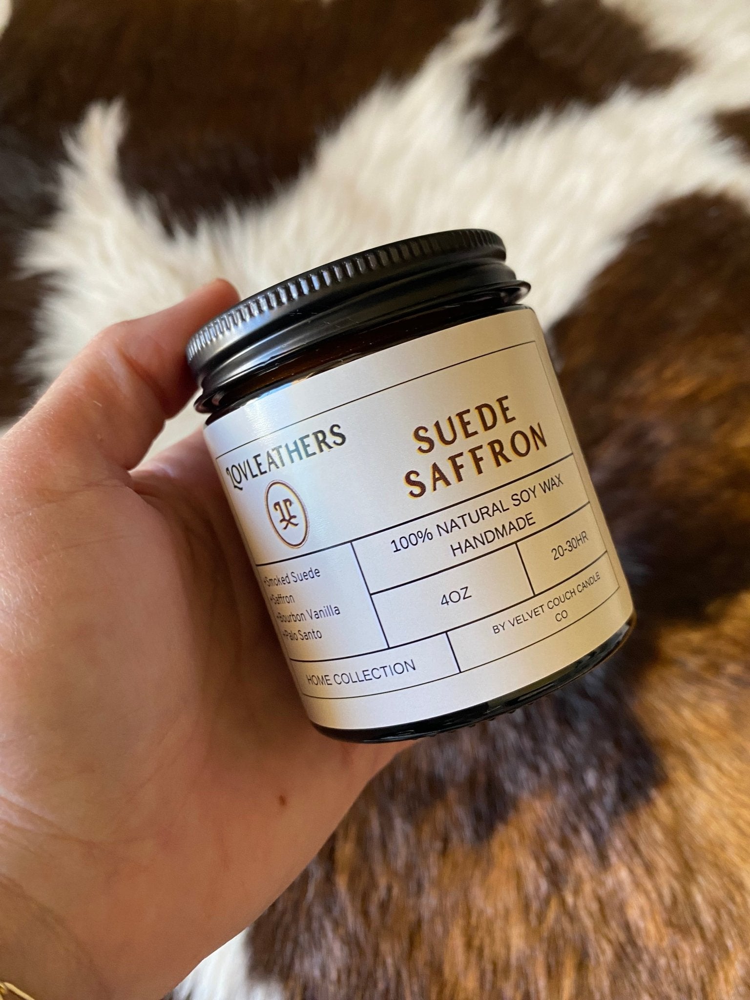 Suede Saffron Candle - LovLeathers