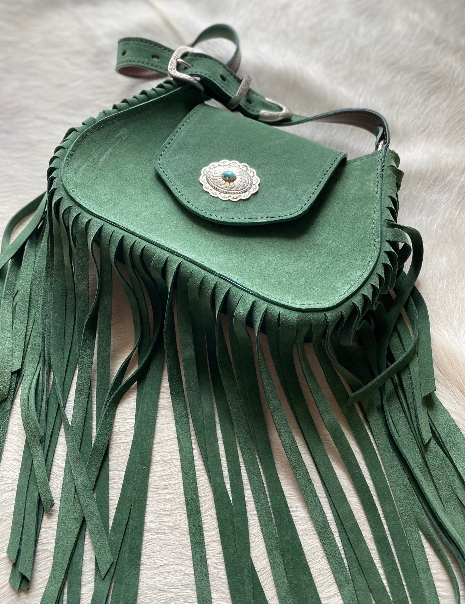 Rambling Roamer in Sage green Handbag - LovLeathers