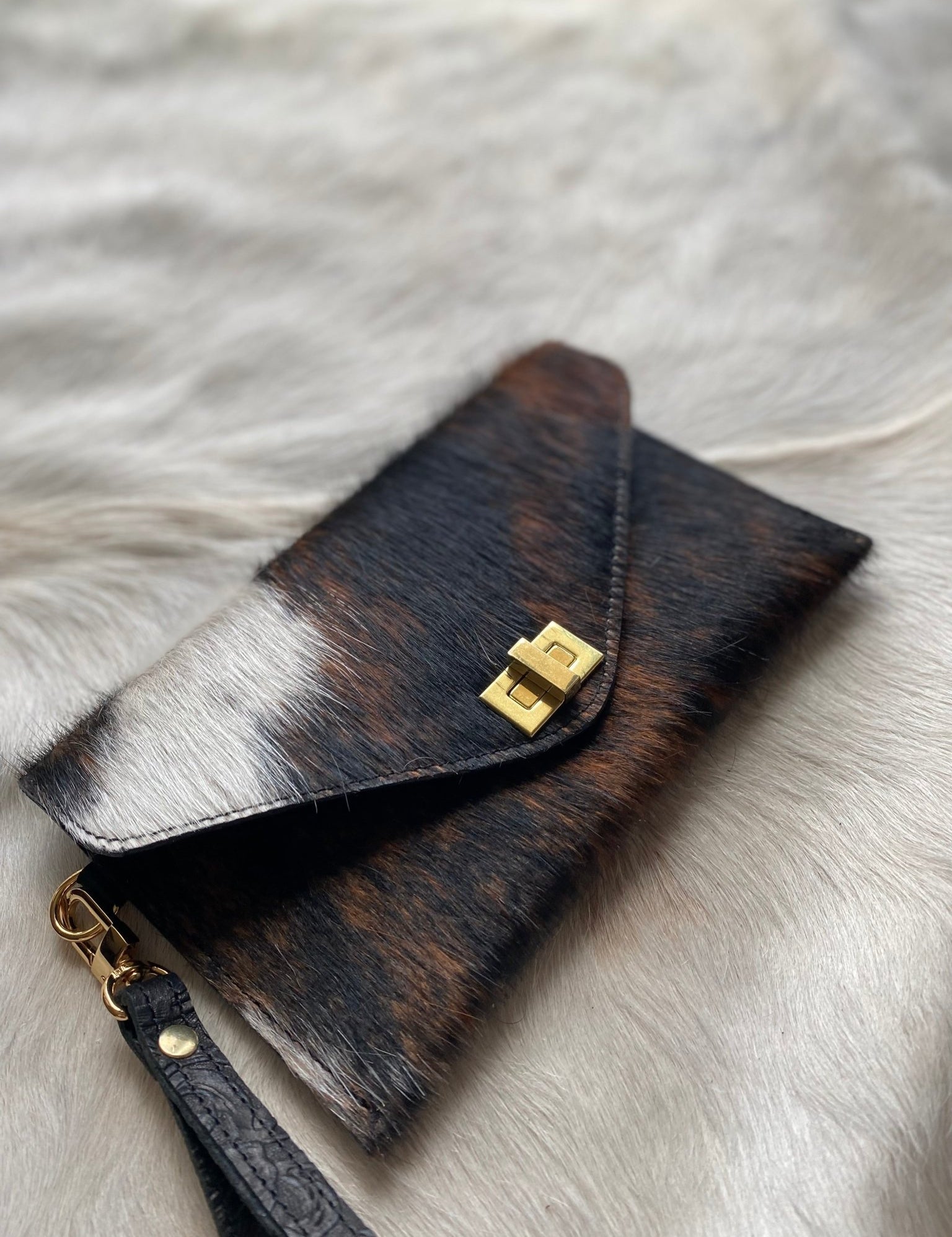 Tricolor Cowhide Clutch - LovLeathers