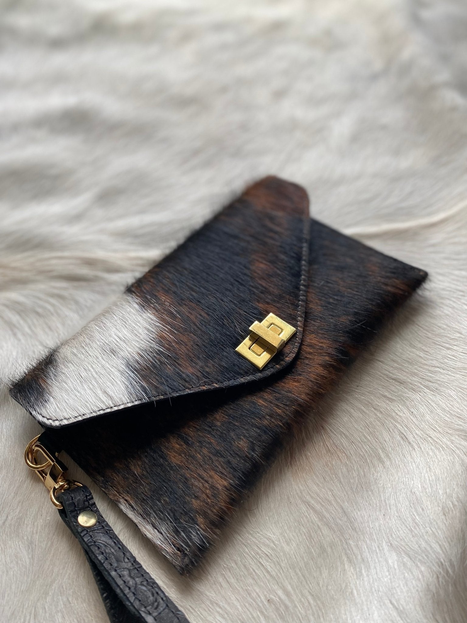 Tricolor Cowhide Clutch - LovLeathers