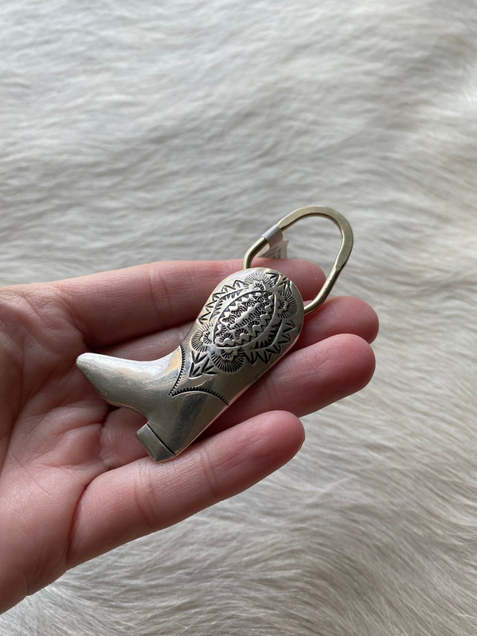 Sterling Boot Keychain Charm - LovLeathers