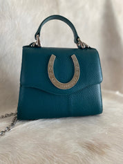Teal Lil Lady Horseshoe Handbag - LovLeathers