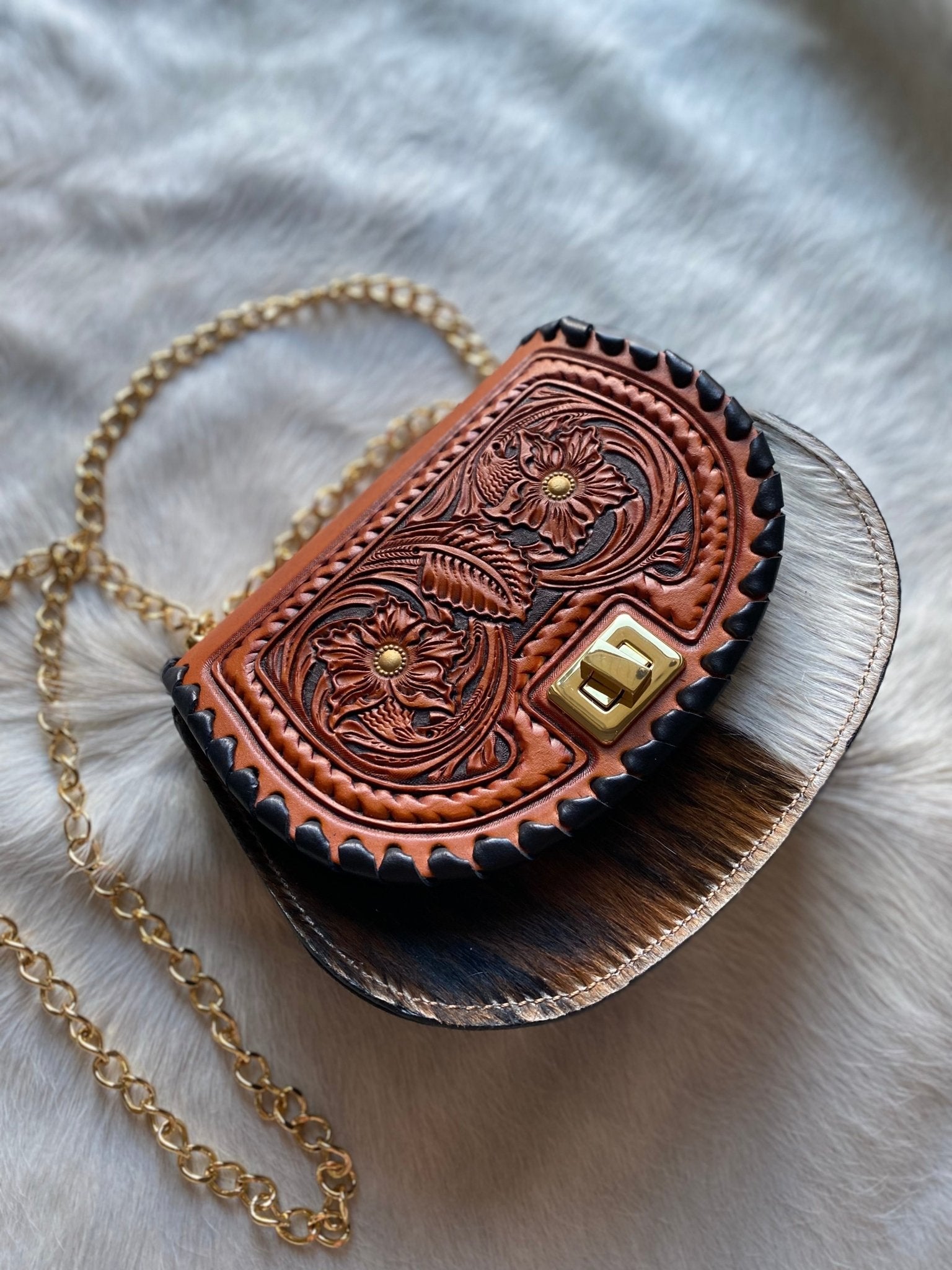 Tricolor Tooled Cowgirl Keepsake - LovLeathers