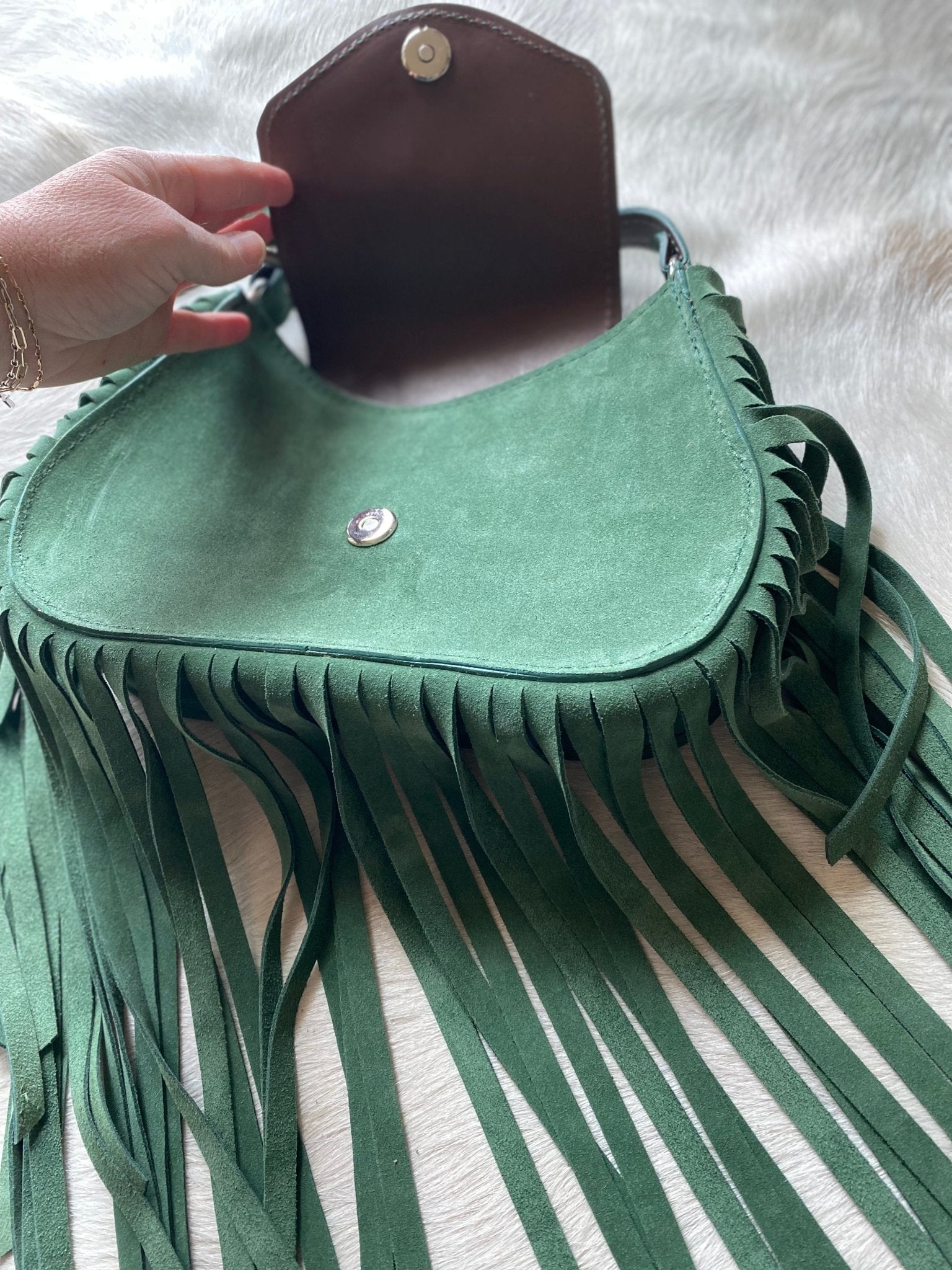 Rambling Roamer in Sage green Handbag - LovLeathers