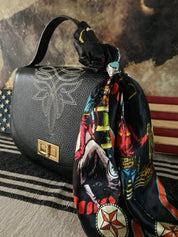 Styled Black Boot Stitch Pioneer Handbag - LovLeathers