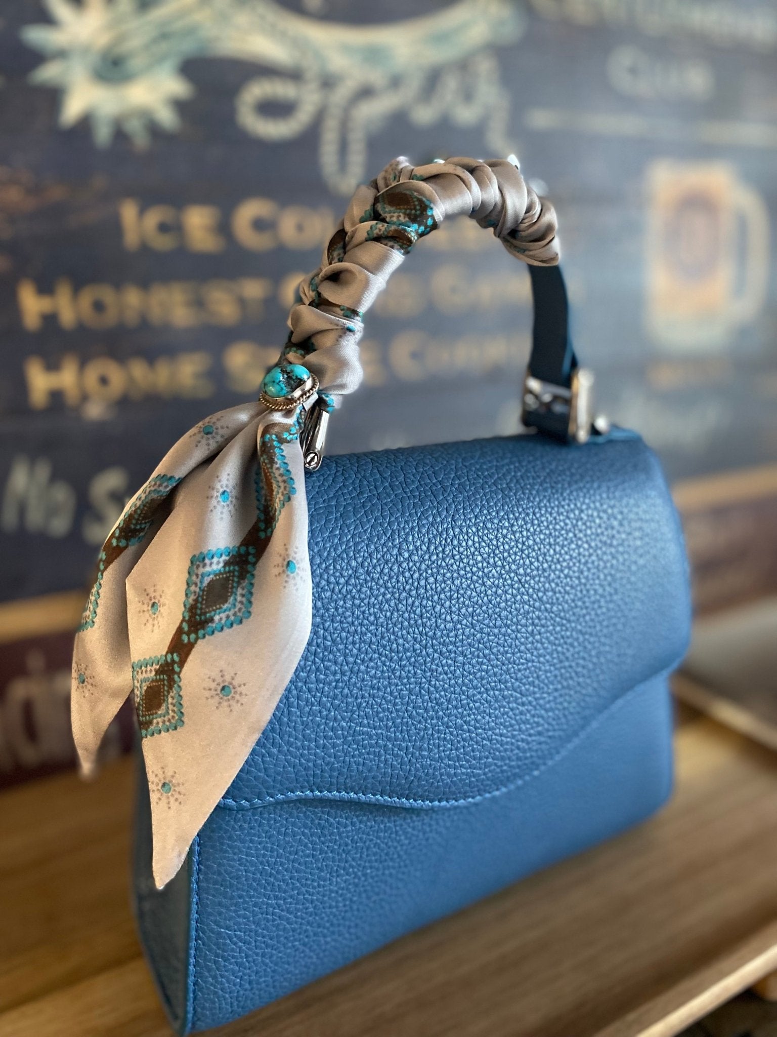 Sky Blue Styled Lil Lady Bag - LovLeathers