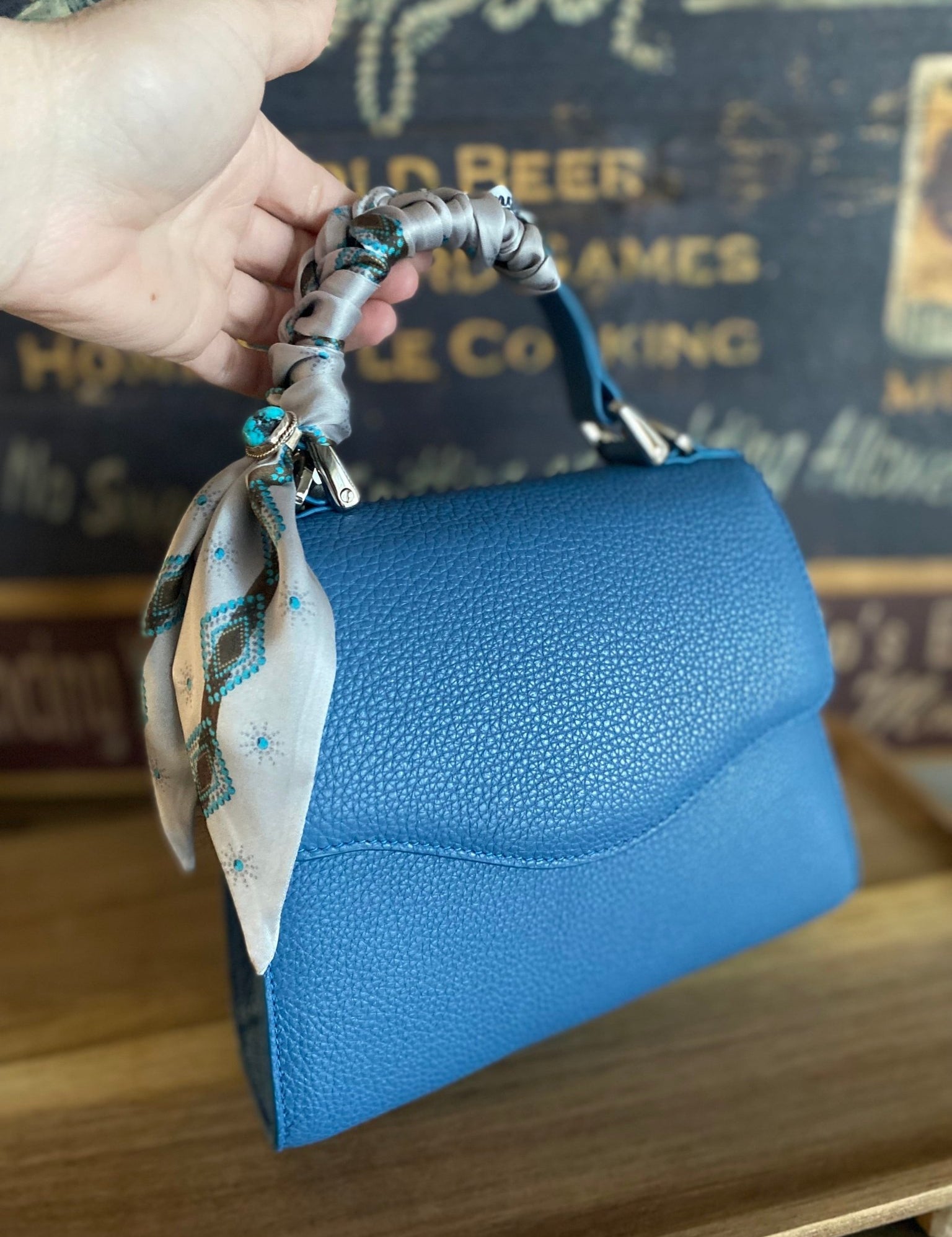 Sky Blue Styled Lil Lady Bag - LovLeathers