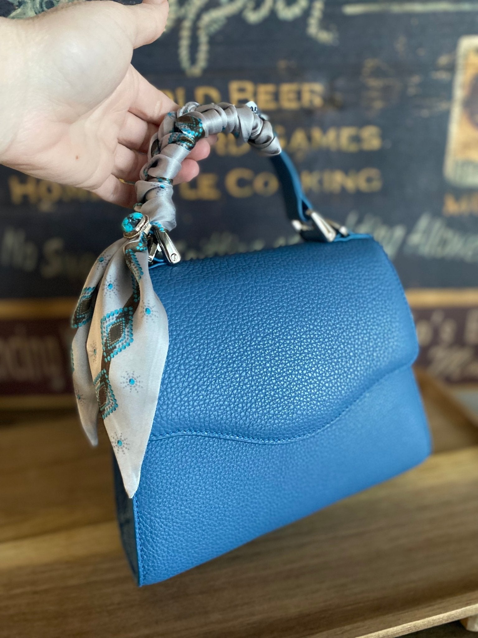 Sky Blue Styled Lil Lady Bag - LovLeathers