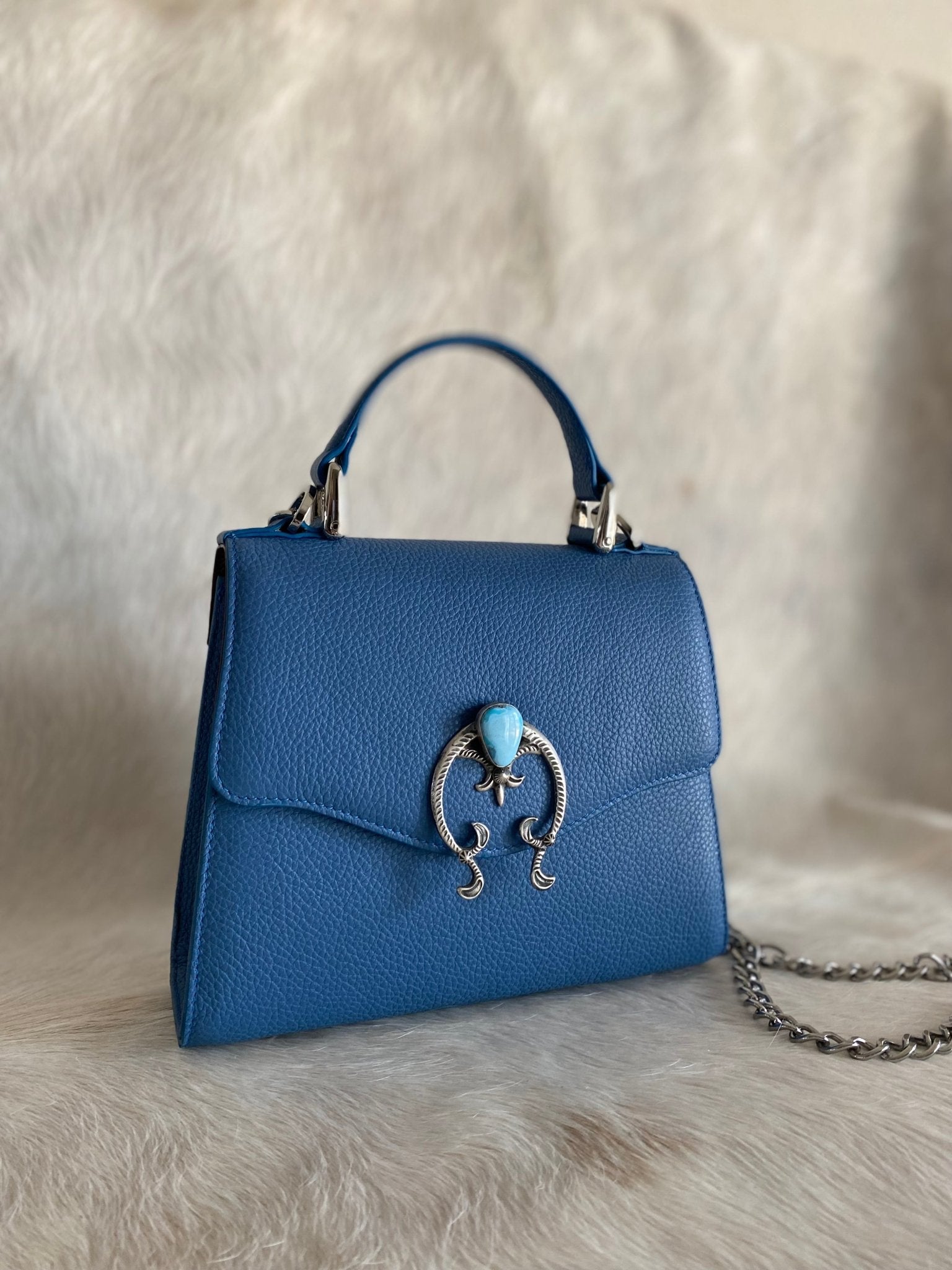 Naja Sky Blue Lady Bag - LovLeathers