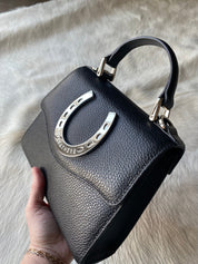 Black Silver Horseshoe Lady Bag - LovLeathers