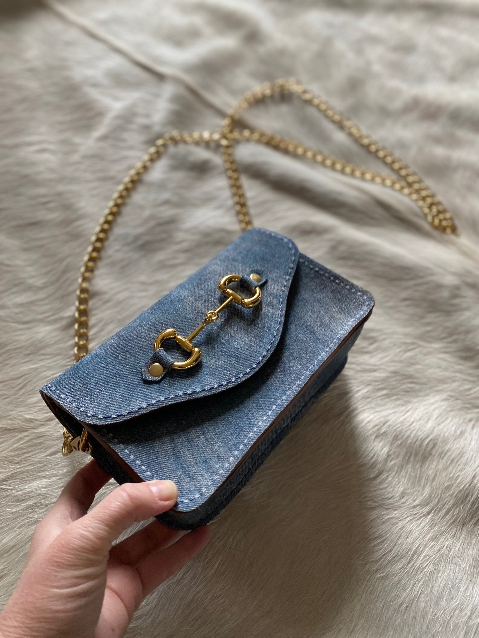 Denim Suede Bits Bum Bag - LovLeathers
