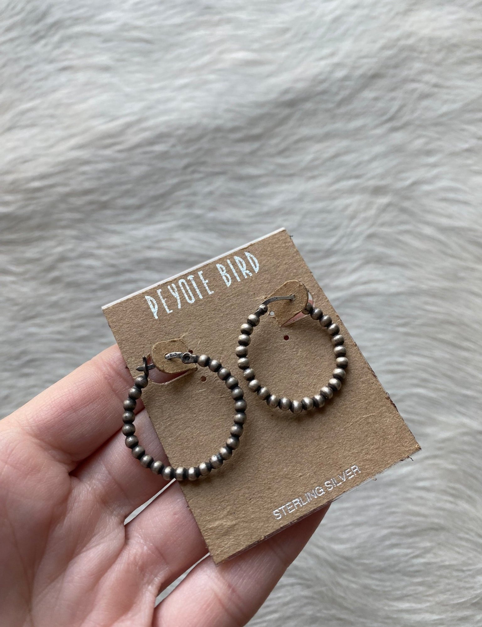 Hoop Sterling Silver Brad Earrings - LovLeathers