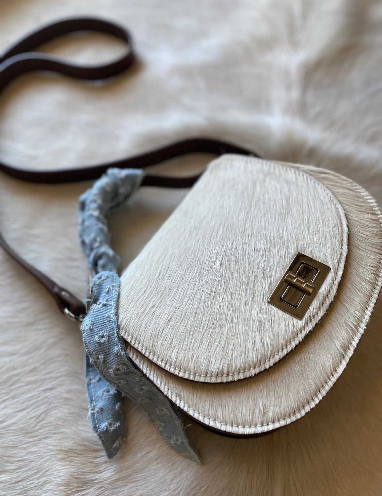 Blonde Distressed Denim Pioneer + Boot Pin - LovLeathers