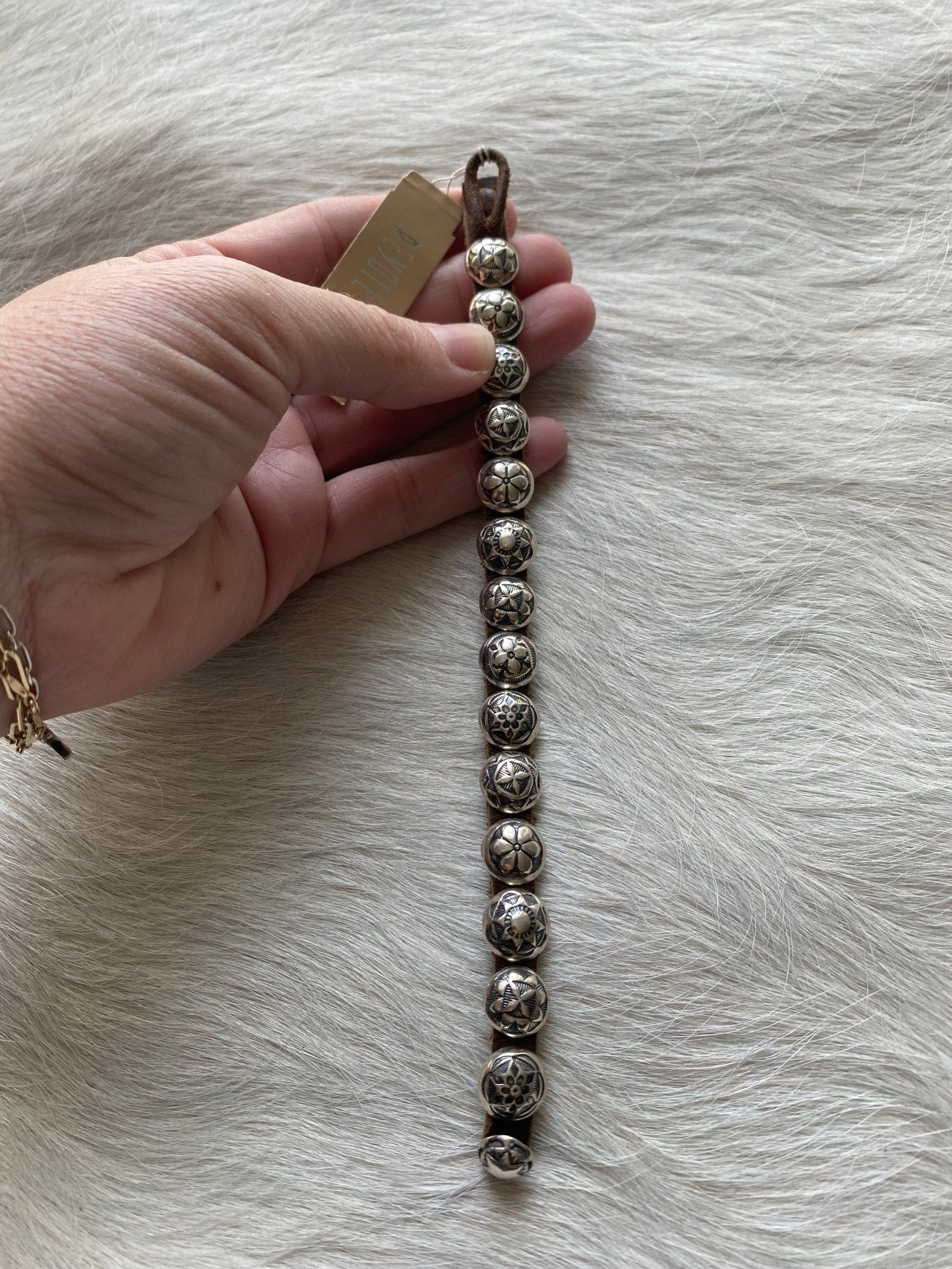 Mini Concho Leather Bracelet - LovLeathers