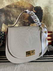 Styled Taupe Boot Stitch Pioneer Handbag - LovLeathers
