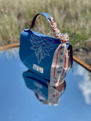 Styled Howdy America Blue Pioneer Handbag - LovLeathers