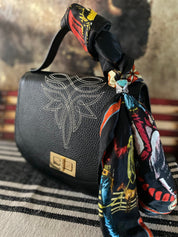 Styled Black Boot Stitch Pioneer Handbag - LovLeathers