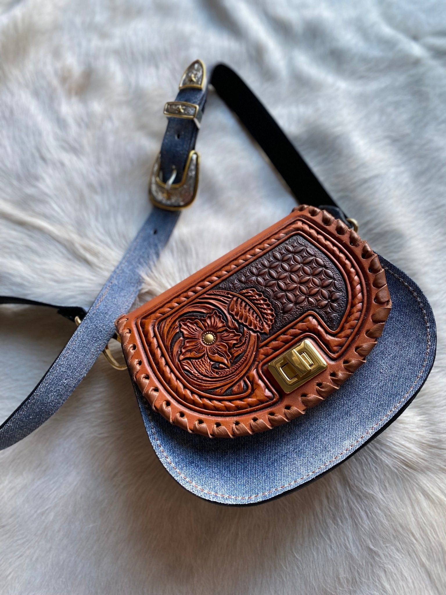 Denim Suede Pioneer Cowgirl Keepsake - LovLeathers