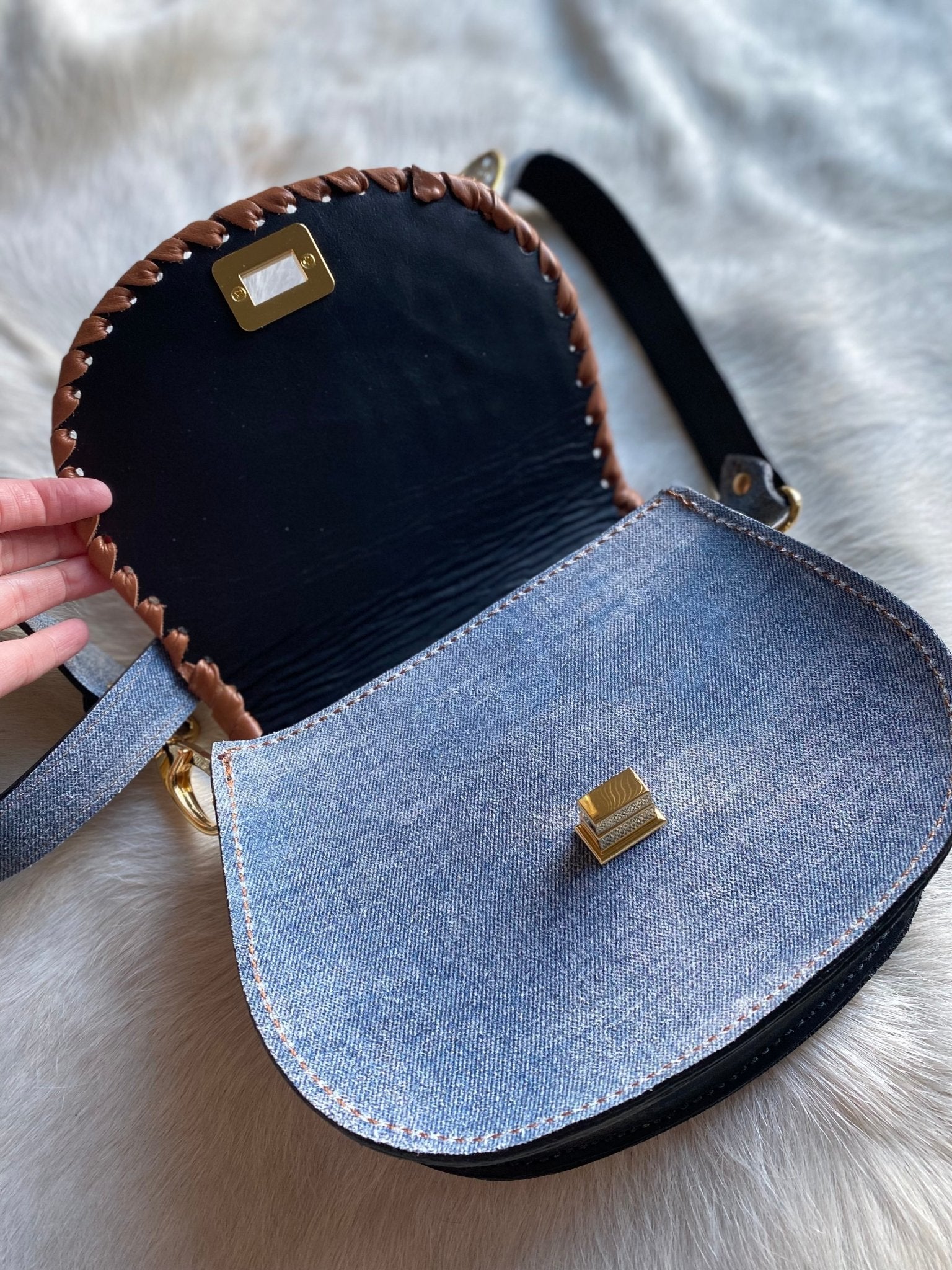 Denim Suede Pioneer Cowgirl Keepsake - LovLeathers